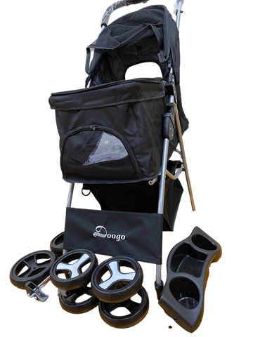 Pet Stroller Dog Cat Cage Carrier Travel Pushchair Foldable Pram 4 Wheels