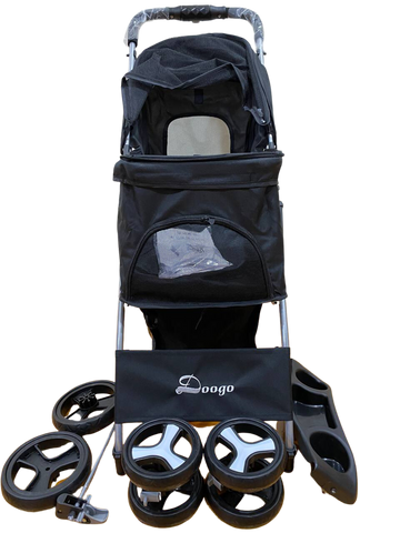 Pet Stroller Dog Cat Cage Carrier Travel Pushchair Foldable Pram 4 Wheels