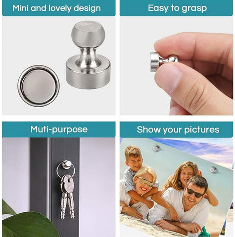 12 PCS Pins Whiteboard Neodymium Magnetic Crafts Fridge Magnets Mini Push Strong