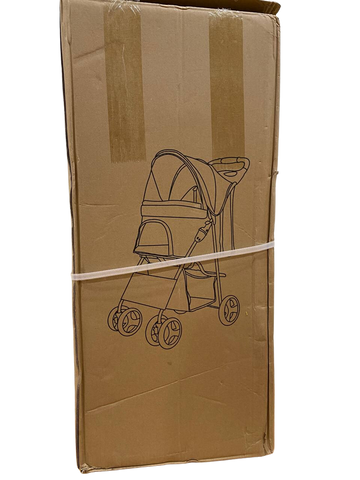 Pet Stroller Dog Cat Cage Carrier Travel Pushchair Foldable Pram 4 Wheels