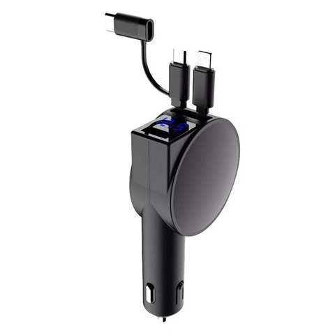 3-in-1 60W Retractable Fast Charging Car USB Charger Power For iPhone Android AU