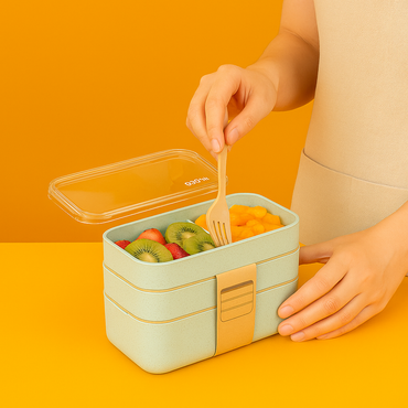 3-Layer Bento Lunch Box – 900ml Eco-Friendly Leakproof Food Container -NEW