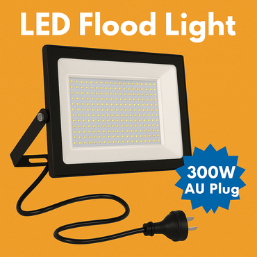 LED Flood Light 300W IP66 Outdoor Spotlight 240V Cool White AU Plug-NEW