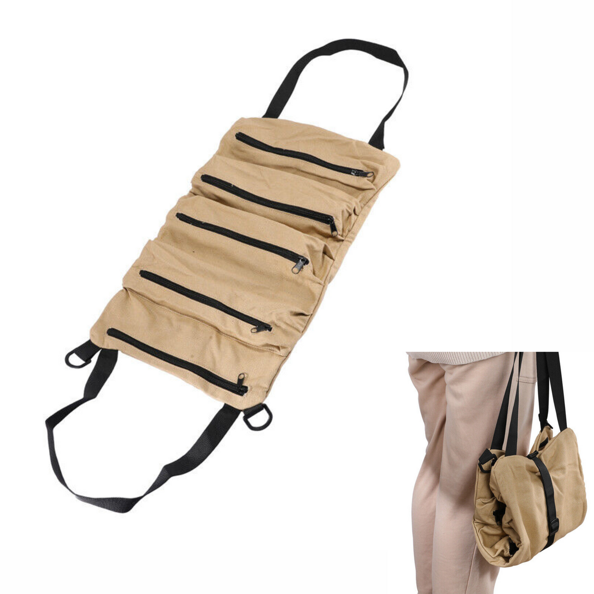 Tool Roll Organizer Tool Roll Up Canvas Bag Tool Large Wrench Super Big Pouch