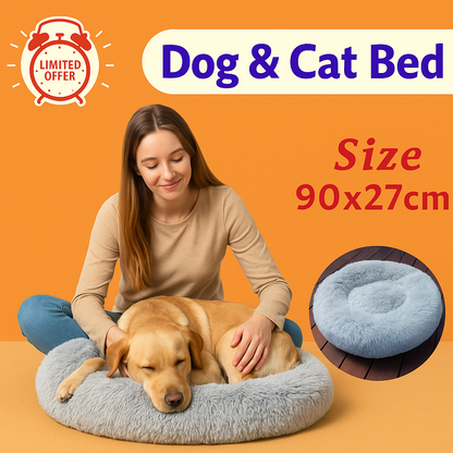 Dog Calming Pet Bed Large 90cm– Anti-Anxiety Plush Bed New