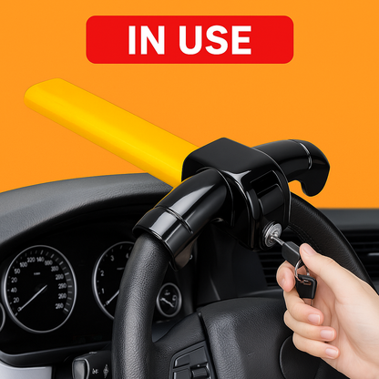 Universal Heavy Duty Anti-Theft Steering Wheel Lock – Rotary Security for Cars & Vans-NEW
