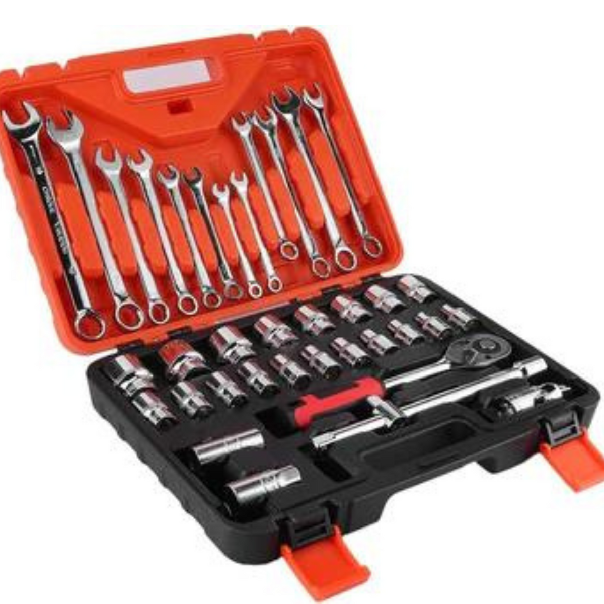 37x Combination Spanner Set Portable Impact Socket Set Socket Wrench Ratchet Set