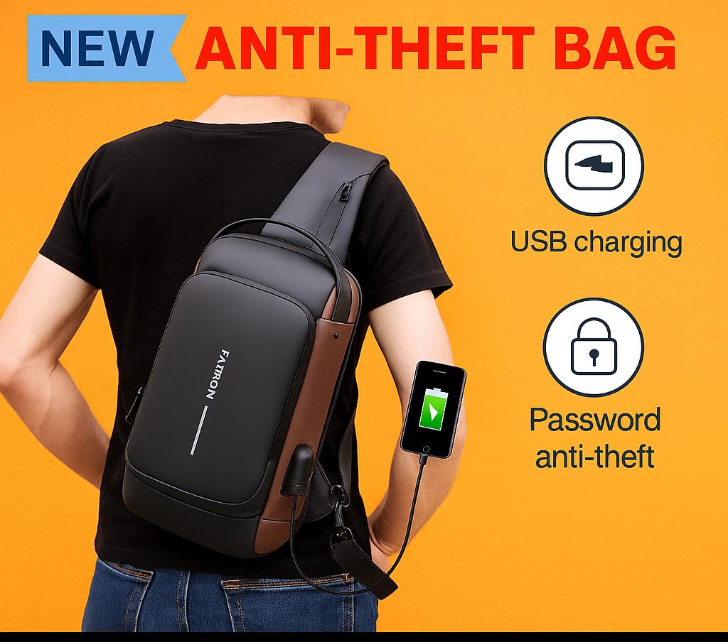 USB Charging Anti-Theft Shoulder Bag-NEW