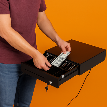 Heavy Duty Cash Drawer POS Register – 5 Bills 5 Coins Tray with RJ11 Cable -New