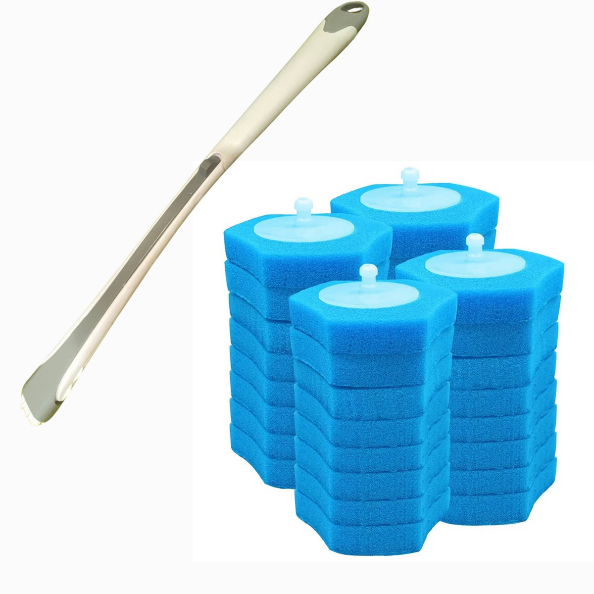 Disposable Toilet Brush Set Toilet System Cleaners with 40Pcs Refills