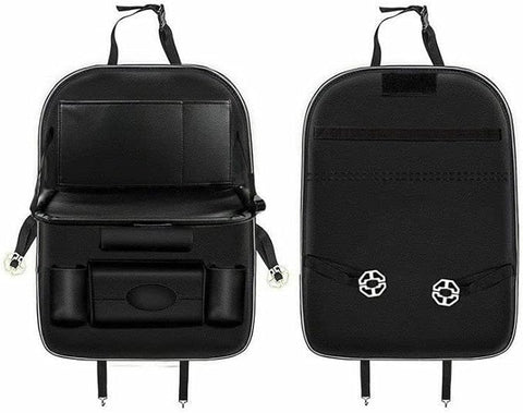 Foldable Car Back Seat Organiser Leather Storage Bag Table Tray Cup Holder