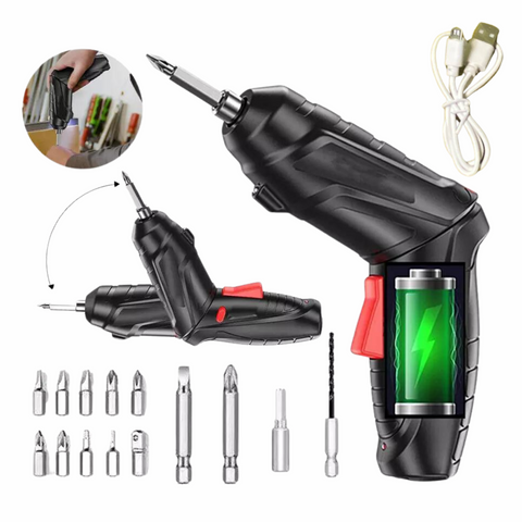 Electric Cordless Rechargeable Screwdriver Mini Power Screw Driver Tool Bits New