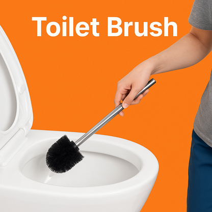 10PCS Replacement Toilet Brush Head Set with 2 Stainless Steel Handles – Durable Bristles Cleaning Brush Kit-NEW