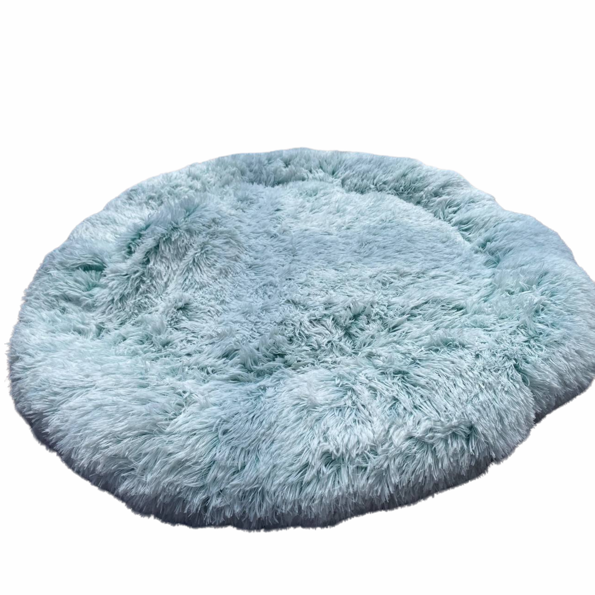 Pet Dog Calming Bed Warm Soft Plush Round Comfy Sleeping Washable GREEN