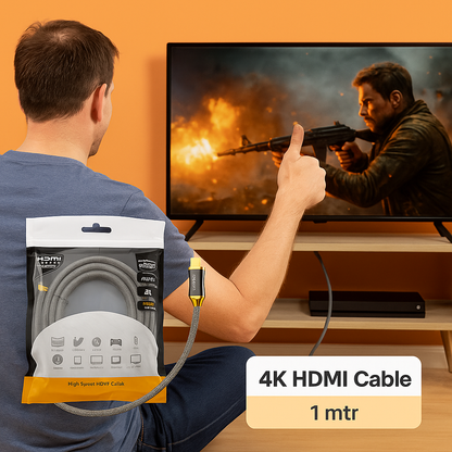 4K Braided HDMI Cable– High Speed Ultra HD (1M–10M) New