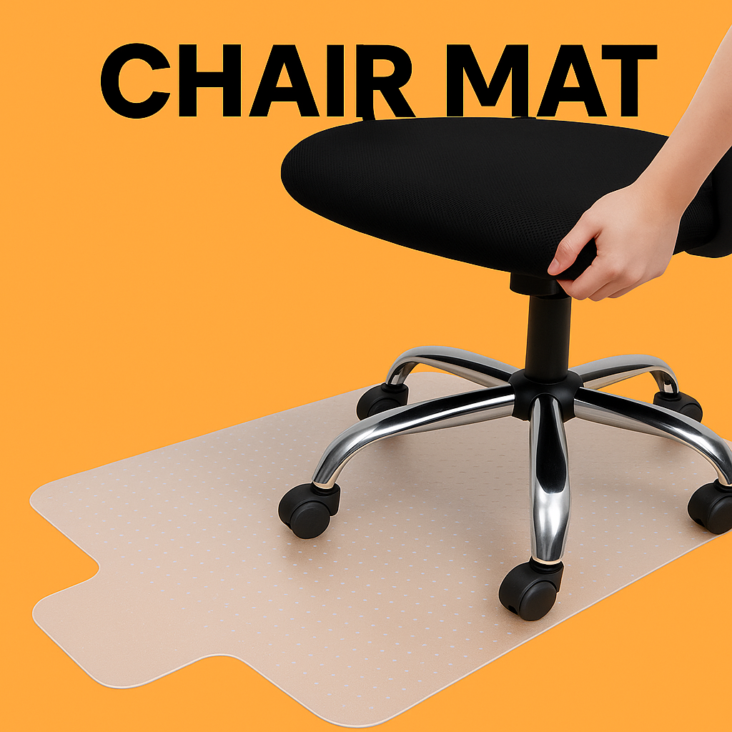 Office Chair Floor Mat Protector- Gripper (Carpet) & Flat (Hard Floor)-NEW