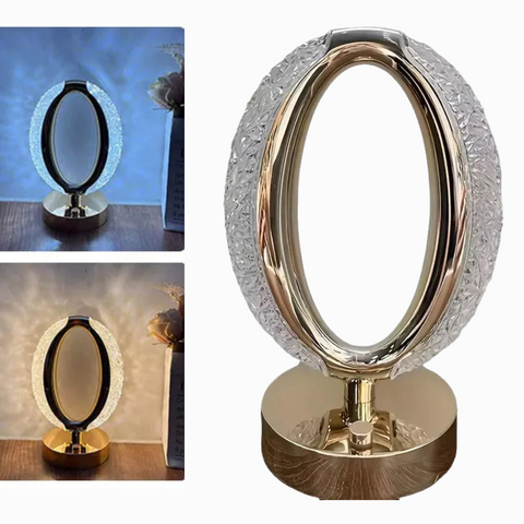 LED Crystal Table Lamp Touch Dimmable Bedside USB Night Light Bedroom Home Decor