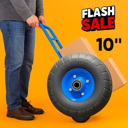 2PCS 10" Solid Hand Trolley Wheels Puncture Proof Heavy Duty-NEW