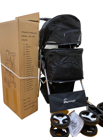 Pet Stroller Dog Cat Cage Carrier Travel Pushchair Foldable Pram 4 Wheels