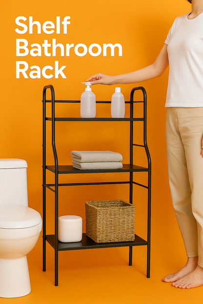 3-Tiers Over Toilet Shelf Bathroom Rack Laundry Washing Machine Storage Shelves-NEW