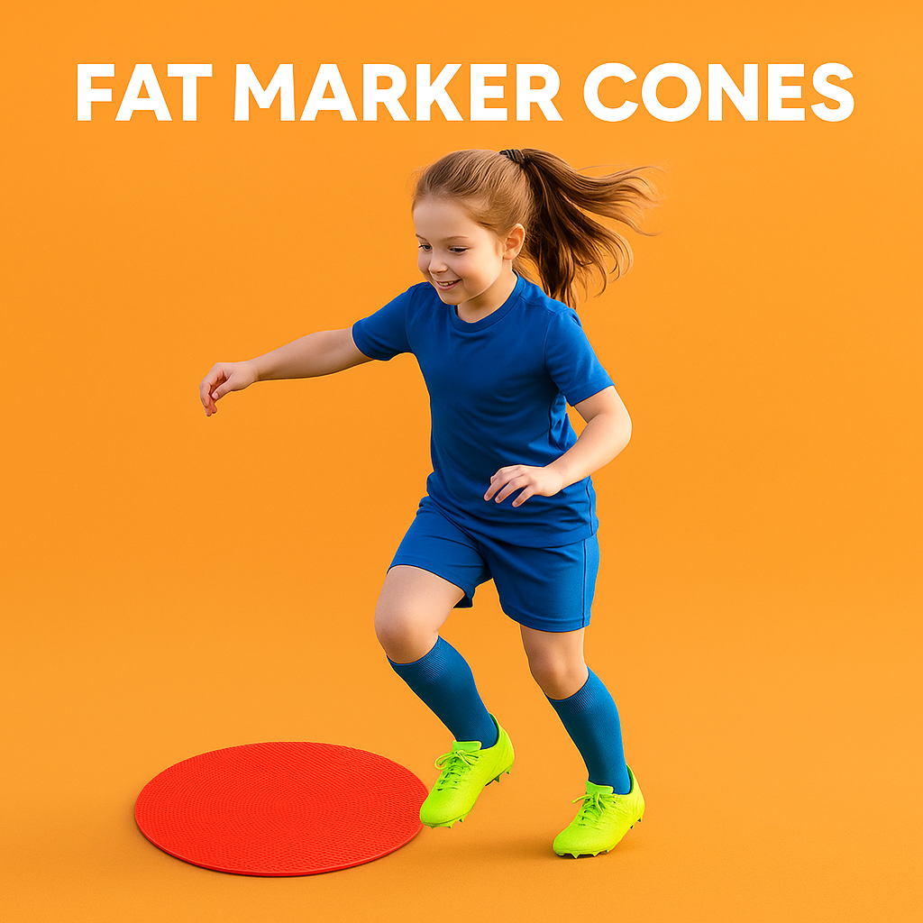Flat Rubber Agility Marker Cones – 10 Pack Red-NEW