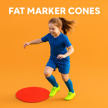 Flat Rubber Agility Marker Cones – 10 Pack Red-NEW