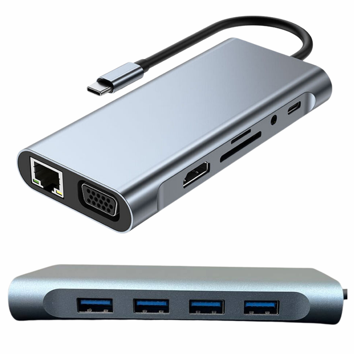 11 in 1 Laptop Docking Station Type-C HUB HDMI HD 4K USB 3.0 VGA PD SD /TF