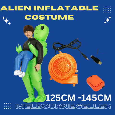 Scary Halloween Green Alien InflatableCostume Blow Up Suits Party Dress  AU