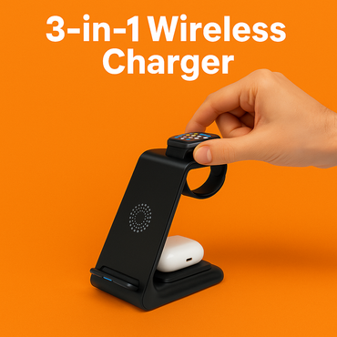 3-in-1 Wireless Fast Charging Dock Station for Apple Devices-NEW