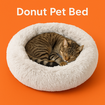 Pet Calming Plush Bed for Cats & Dogs | Snuggle Donut Bed 110×27 CM-NEW
