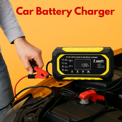 10A 12V/24V Smart Car Battery Charger with LCD Display – AU Plug-NEW