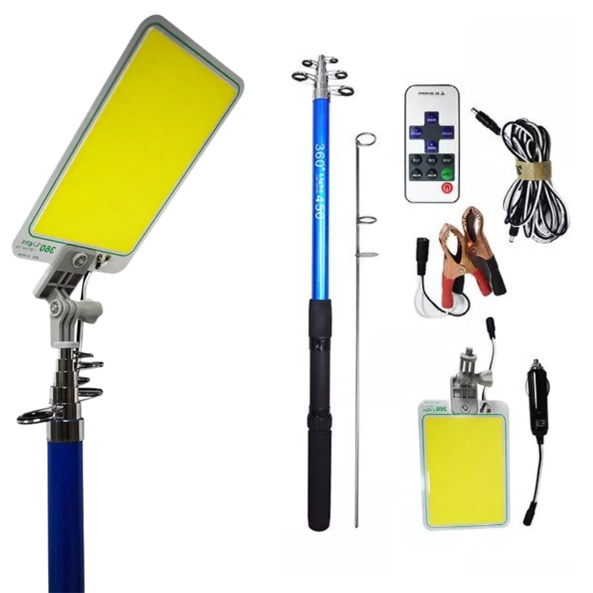 800w Telescopic Light Fishing Rod Pole Camping Light 12V Car Repair COB Lantern Lamp