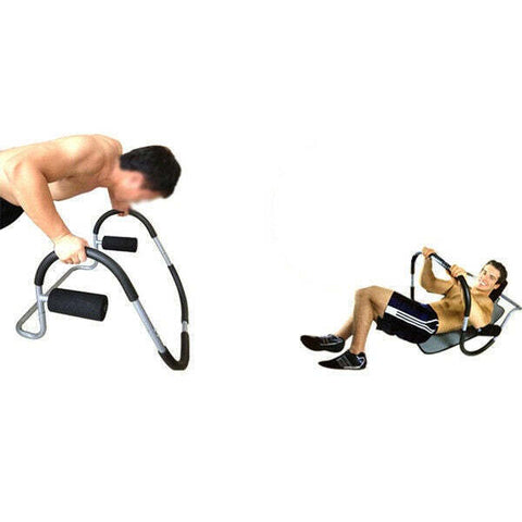 AB Roller Abdominal Crunch Exercise Situp Trainer Steel Home Gym Fitness White