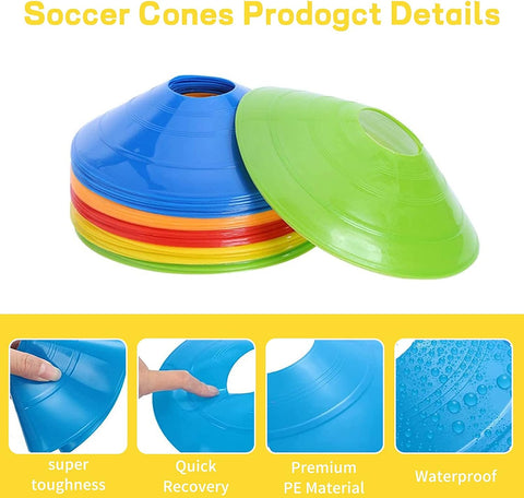 60 Pack Sports Training Discs Markers Cones Soccer Rugby Fitness Exercise