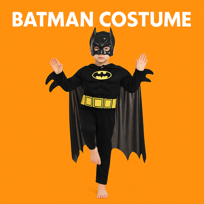 Batman Costume for Kids Muscle Cosplay Suit & Mask-New