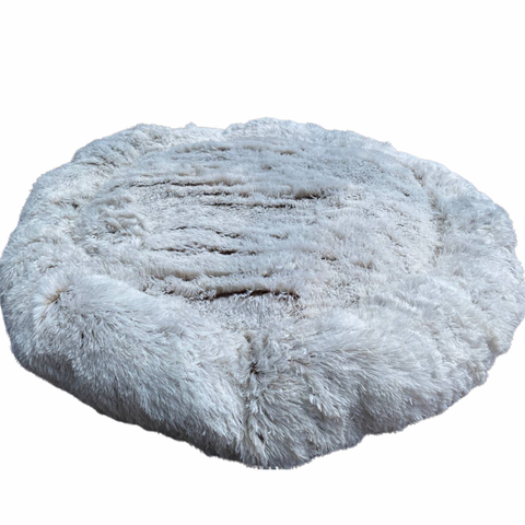 Dog Calming Bed Warm Soft Plush Round Comfy Sleeping Kennel Cave Washable