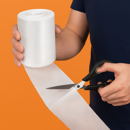 30M x 15CM Woven Fiberglass Cloth Tape | Glass Fiber Mesh Joint Plain Weave E-Glass-NEW