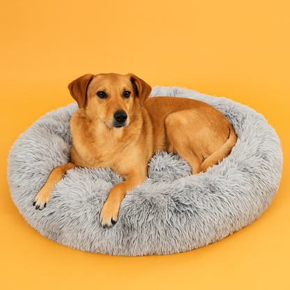 Pet Calming Donut Bed – Soft Plush Nest for Dogs & Cats (70cm)-New