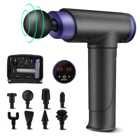 8 Heads Massage Gun Percussion Vibration Muscle Relaxing Therapy Deep Tissue
