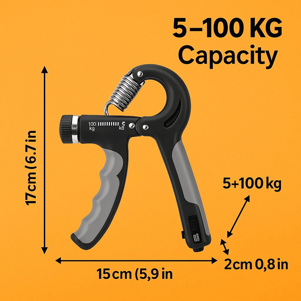 Adjustable Hand Grip Strengthener (5–100 KG) – Forearm & Finger Exerciser-NEW