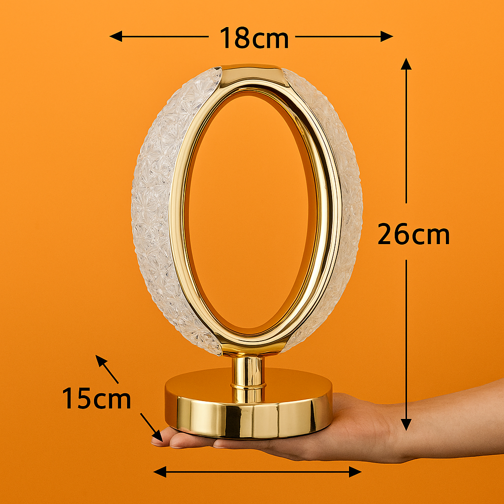 LED Crystal Table Lamp – Touch Dimmable USB Rechargeable-NEW