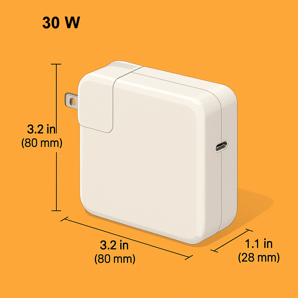 30W USB-C Power Adapter Charger + Cable for MacBook Air/Pro –(NEW)