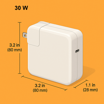 30W USB-C Power Adapter Charger + Cable for MacBook Air/Pro –(NEW)