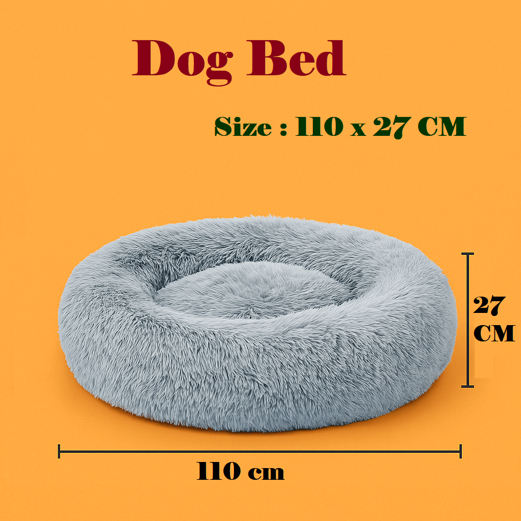 Pet Calming Plush Bed for Cats & Dogs | Snuggle Donut Bed 110×27 CM-NEW