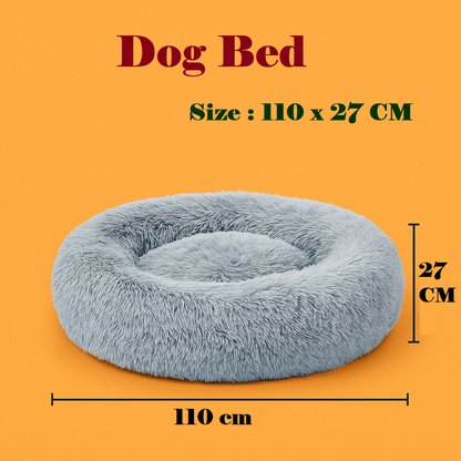 Pet Calming Plush Bed for Cats & Dogs | Snuggle Donut Bed 110×27 CM-NEW