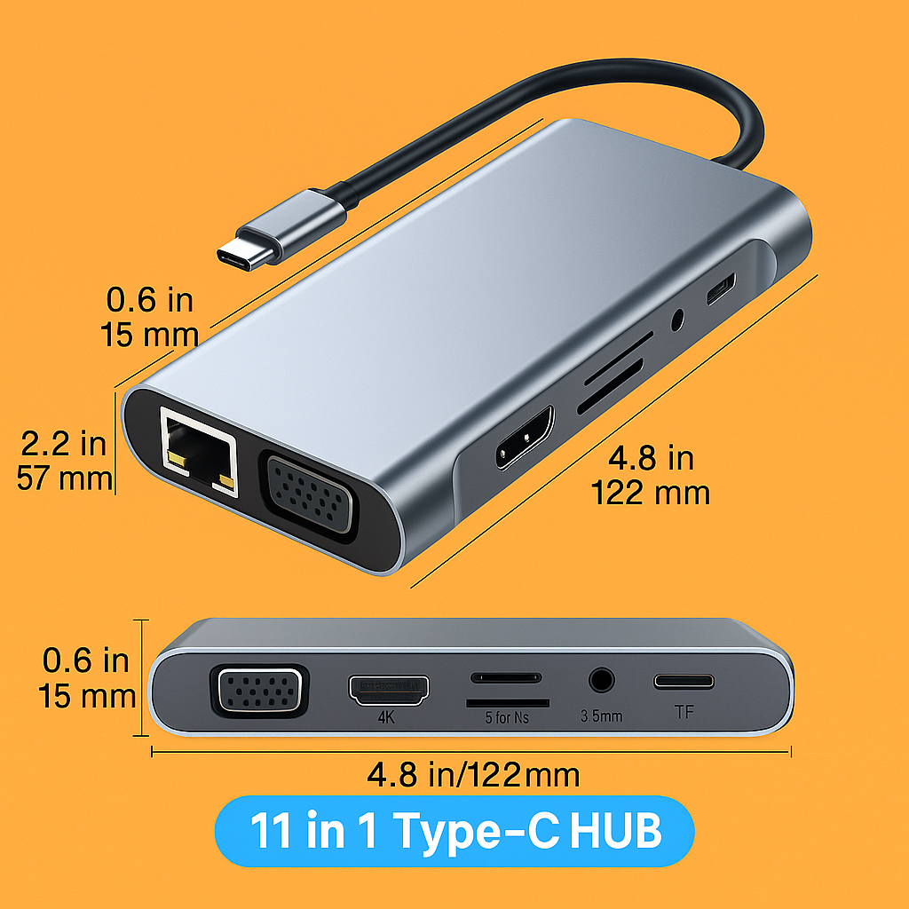 11 in 1 Laptop Docking Station Type-C HUB-NEW