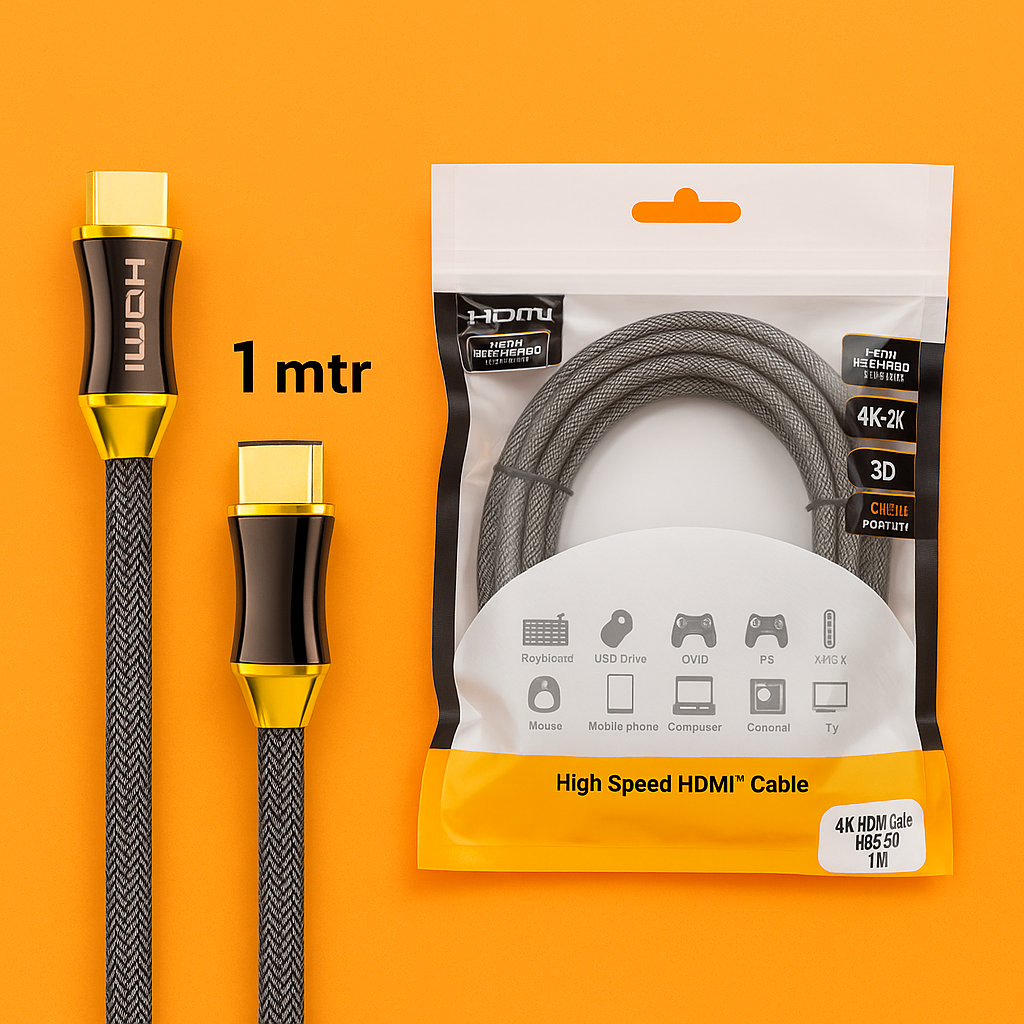 4K Braided HDMI Cable– High Speed Ultra HD (1M–10M) New