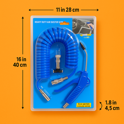 Heavy Duty Air Blower Duster Gun with 5 Meter PU Coiled Hose – Compressed Air Cleaning Tool-NEW