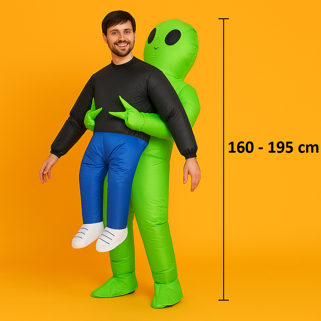AU Green Alien Inflatable Costume – Kids 125–145 cm & Adults 150–195 cm NEW