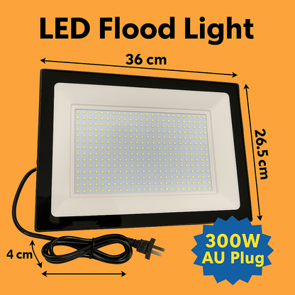 LED Flood Light 300W IP66 Outdoor Spotlight 240V Cool White AU Plug-NEW